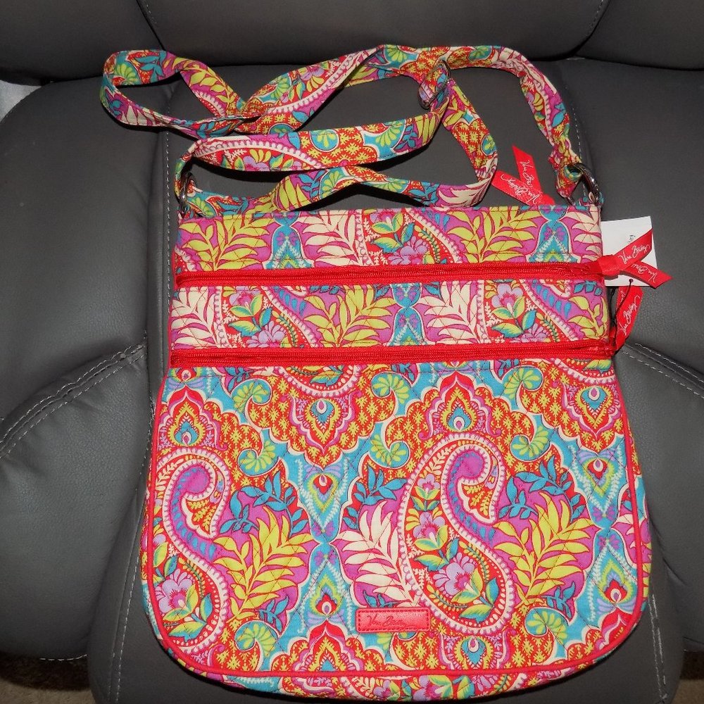 Vera Bradley Triple Zip Hipster Cross body Paisley